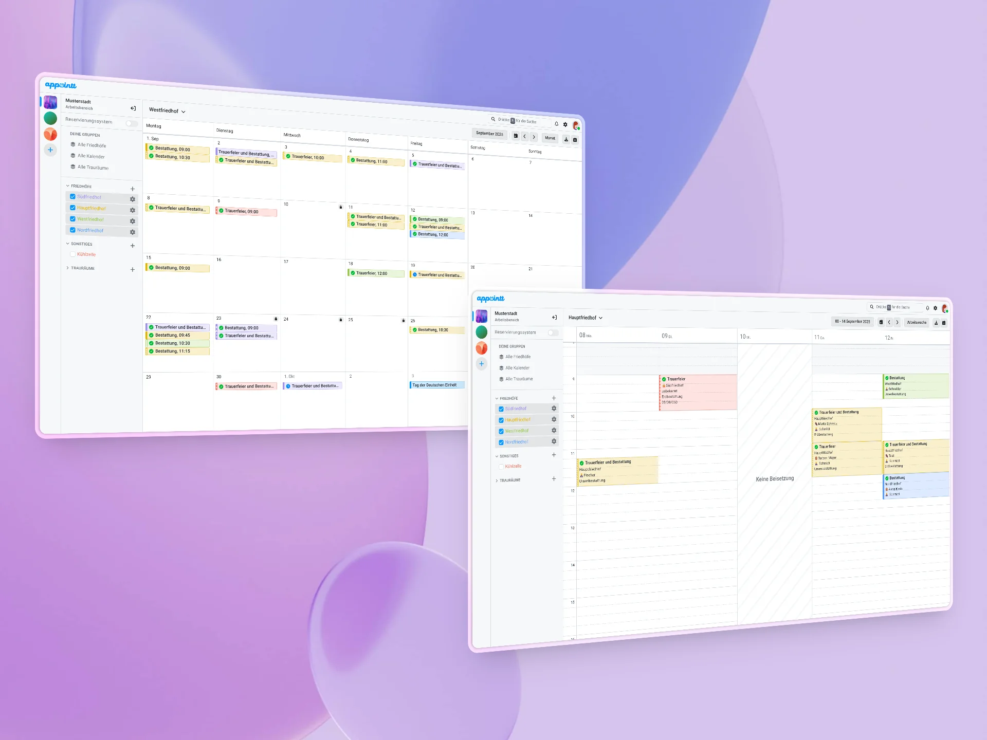 Übersichtliche Kalenderansichten