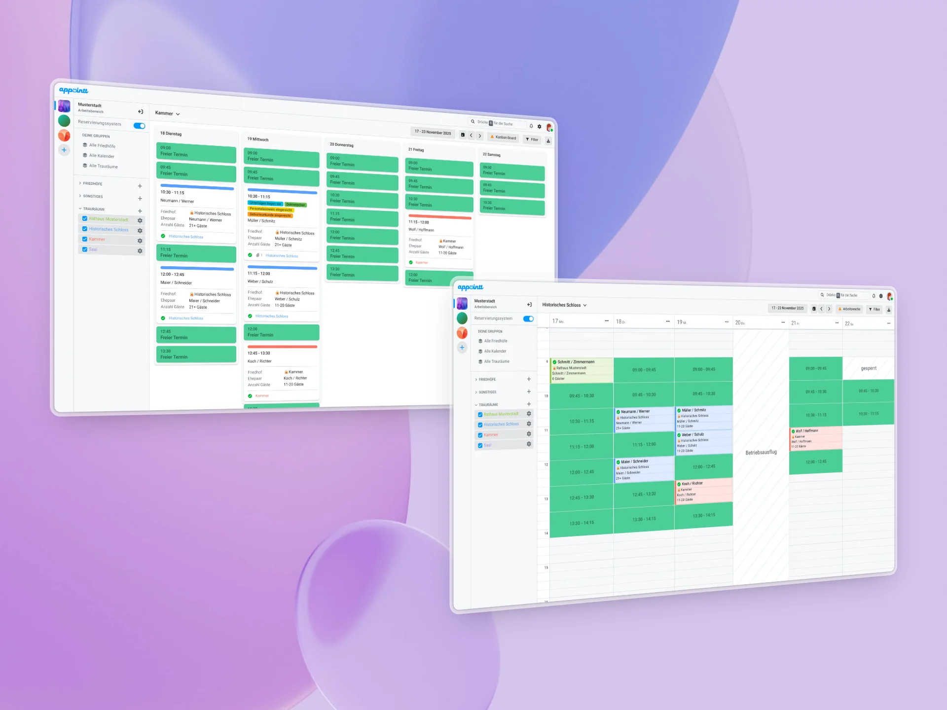 Übersichtliche Kalenderansichten