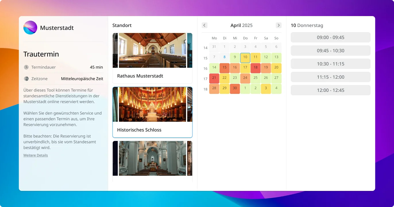 Appointt Standesamt Online-Buchung